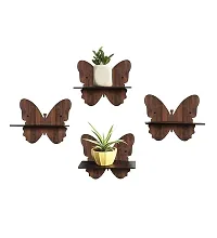 Wooden Butterfly Wall Hanging Pot Stand - Set of 4 - Unique Home Decor-thumb2