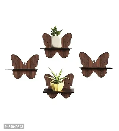 Wooden Butterfly Wall Hanging Pot Stand - Set of 4 - Unique Home Decor-thumb3