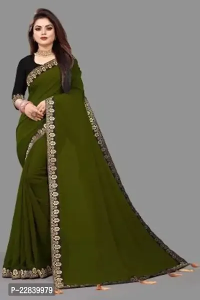 Stylish Fancy Designer Georgette Saree With Blouse Piece For Women-thumb0