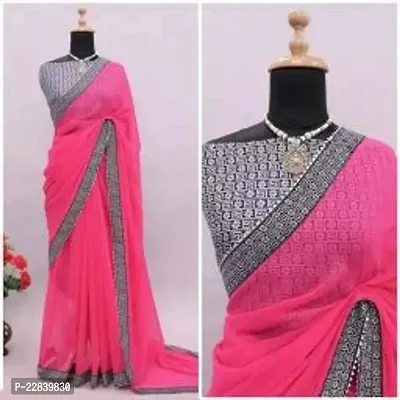 Stylish Fancy Designer Georgette Saree With Blouse Piece For Women-thumb0