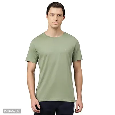 Stylish Polyester Solid Regular Fit Round Neck T-Shirt for Men-thumb0