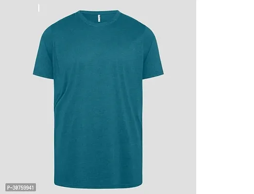 Stylish Polyester Solid Regular Fit Round Neck T-Shirt for Men-thumb0