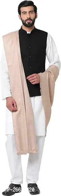 Stylish Wool Beige Printed Shawls For Men-thumb0