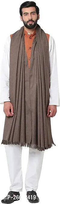 Stylish Wool Grey Printed Shawls For Men-thumb0