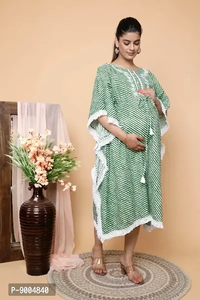 Trendy Cotton Striped Kaftan For Pregnant Women-thumb0