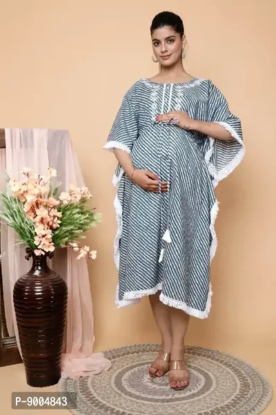 Trendy Cotton Striped Kaftan For Pregnant Women-thumb0