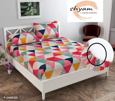 Trending Double bedsheet fully elastic fitted with 2 pillow covers