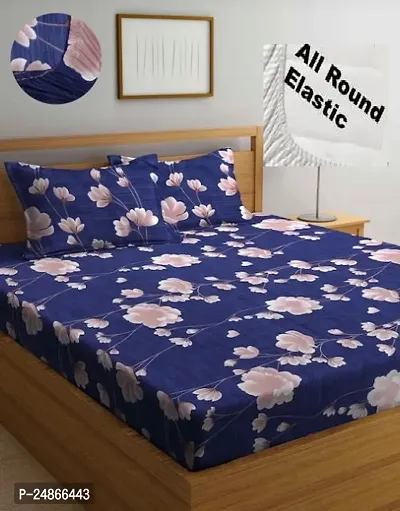 Trending Double bedsheet fully elastic fitted with 2 pillow covers