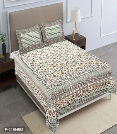 Trending Pure Guaranty 100% Cotton Double Bedsheet with 2 Pillow Covers