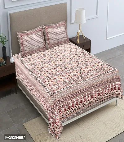 Trending Pure Guaranty 100% Cotton Double Bedsheet with 2 Pillow Covers