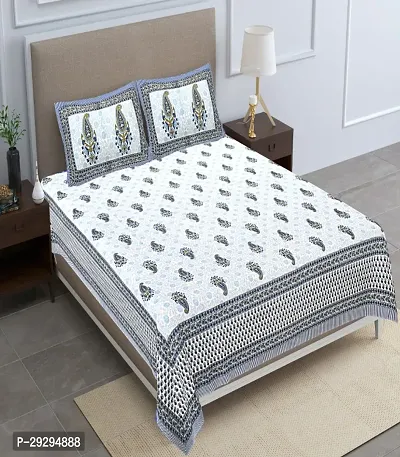 Trending Pure Guaranty 100% Cotton Double Bedsheet with 2 Pillow Covers-thumb0