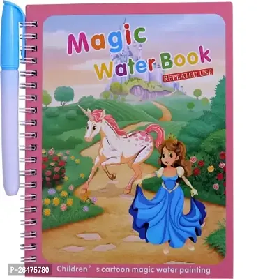 Magic Water Drawing Book With Magic Pen Reusable For Kids-thumb0