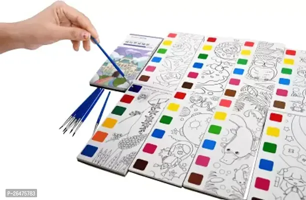 Magic Water Painting Book With 12 Pages And Water Paint Reveal For Kids