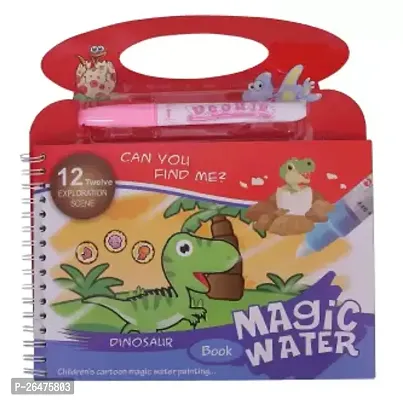 Magic Water Drawing Book With Magic Pen Reusable For Kids-thumb0