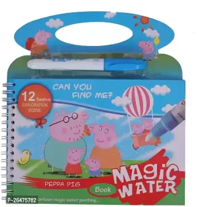 Magic Water Drawing Book With Magic Pen Reusable For Kids-thumb0