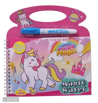 Magic Water Drawing Book With Magic Pen Reusable For Kids-thumb0