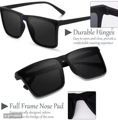 Gradient Rectangular Sunglasses (Free Size)  (For Boys  Girls, Black)-thumb0