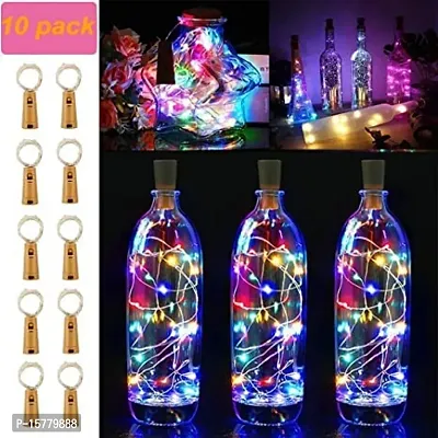 20 Led Multi Color Wine Bottle Cork Lights Copper Wire String Lights (Pack Of 10)-thumb0