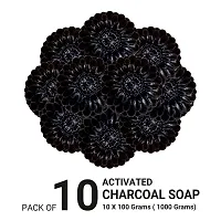 UDAUN-THE WINGS OF NATURE Activated Charcoal Hand Made Deep Cleansing Bath Soap For Skin Whitening, Natural Detox Face  Body Soap for Acne (100 GM, Pack of 10)-thumb1