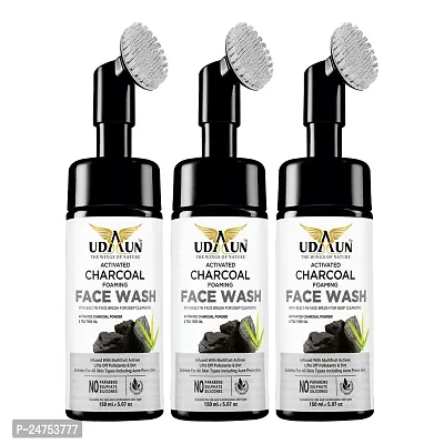 UDAUN : THE WINGS OF NATURE - Natural Charcoal Face Wash (100 ML, Pack of 3)