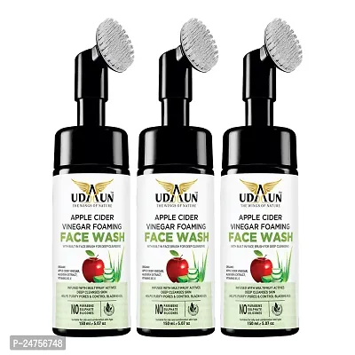 UDAUN-THE WINGS OF NATURE Oil-Free for Oily Skin, with Apple Cider Vinegar  Salicylic Acid Face Wash (150 ML, Pack of 3)