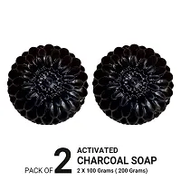 UDAUN-THE WINGS OF NATURE Activated Charcoal Hand Made Deep Cleansing Bath Soap For Skin Whitening, Natural Detox Face  Body Soap for Acne (100 GM, Pack of 2)-thumb1