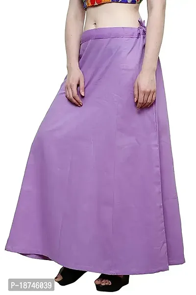 Saree Cotton Petticoat for Women Combo of 4. ((Sea Green :: Purple :: Black :: Pink)) (Waist Size-38)-thumb2