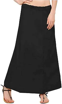 Saree Cotton Petticoat for Women Combo of 4. ((Sea Green :: Purple :: Black :: Pink)) (Waist Size-38)-thumb3