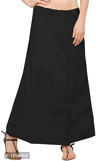 Saree Cotton Petticoat for Women Combo of 4. ((Sea Green :: Purple :: Black :: Pink)) (Waist Size-38)-thumb4