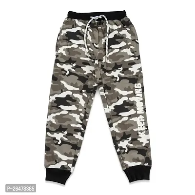 Stylish Green Camouflage Cotton Blend Regular Track Pants For Men-thumb0