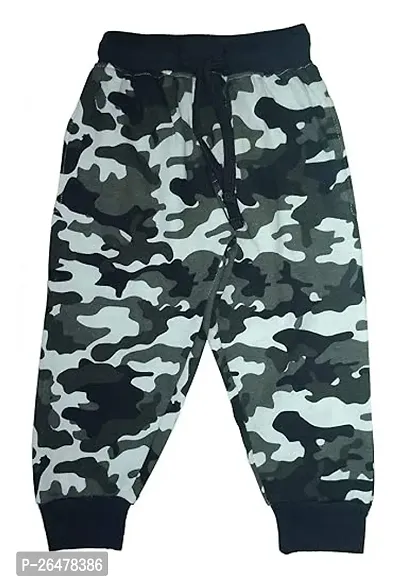 Stylish Green Camouflage Cotton Blend Regular Track Pants For Men-thumb0