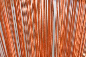 STAR PRINSE Thread Sheer Long Curtains for Door/Wall and Home Decoration 4 x 7 ft, (Orange, 1)-thumb2