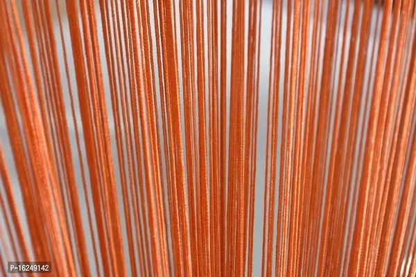 STAR PRINSE Thread Sheer Long Curtains for Door/Wall and Home Decoration 4 x 7 ft, (Orange, 1)-thumb3