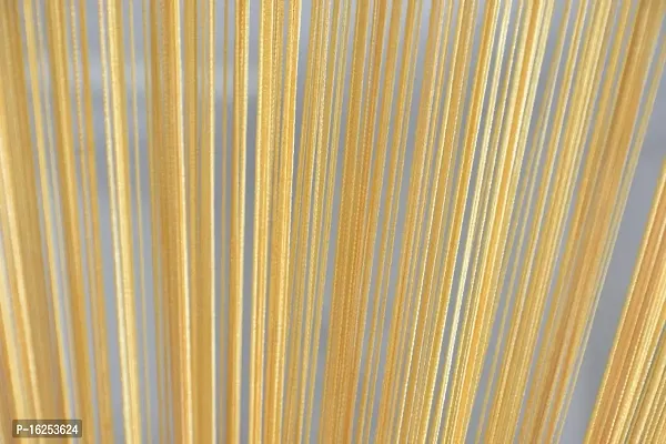 STAR PRINSE Thread Sheer Long Curtains for Door/Wall and Home Decoration 4 x 7 ft, (Yellow, 1)-thumb2