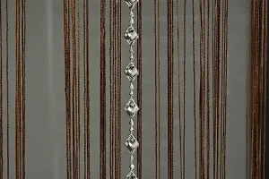 STAR PRINSE String Polyester Threads and Beads Curtain 7 Feet, Brown Set of 1-thumb1