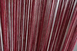 STAR PRINSE Thread Sheer Long Curtains for Door/Wall and Home Decoration 4 x 7 ft, (RED, 2)-thumb2