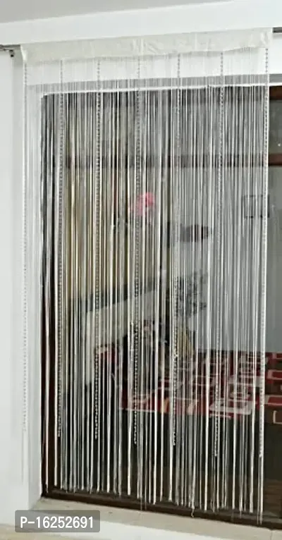 STAR PRINSE Zigzag Curtain (9 Feet, White Set of 1)