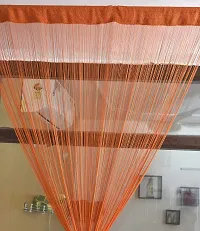 STAR PRINSE Thread Sheer Long Curtains for Door/Wall and Home Decoration 4 x 7 ft, (Orange, 1)-thumb1