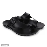 Men's Stylish and Trendy Black Solid Synthetic Casual Comfort Sandals-thumb1
