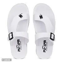 White Synthetic Sandals For Men-thumb2
