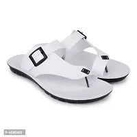 White Synthetic Sandals For Men-thumb1