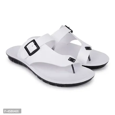 White Synthetic Sandals For Men-thumb2