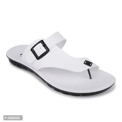 White Synthetic Sandals For Men-thumb0