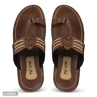 Men's Stylish and Trendy Tan Solid Synthetic Casual Comfort Sandals-thumb2