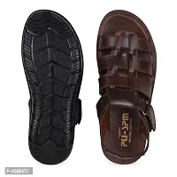 Men's Stylish and Trendy Brown Solid Synthetic Casual Comfort Sandals-thumb3