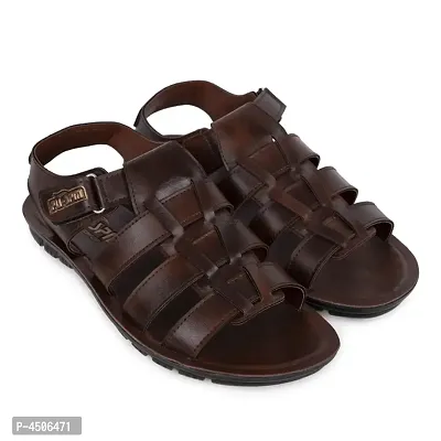 Men's Stylish and Trendy Brown Solid Synthetic Casual Comfort Sandals-thumb2