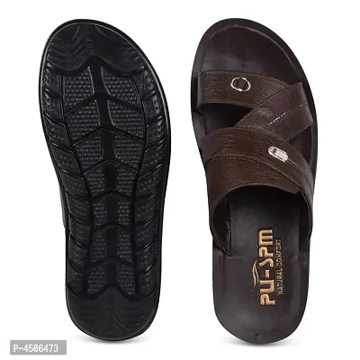 Men's Stylish and Trendy Brown Solid Synthetic Casual Comfort Sandals-thumb4
