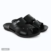 Men's Stylish and Trendy Black Solid Synthetic Casual Comfort Sandals-thumb1