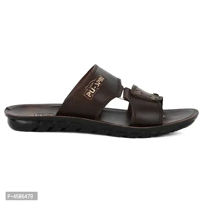 Men's Stylish and Trendy Brown Solid Synthetic Casual Comfort Sandals