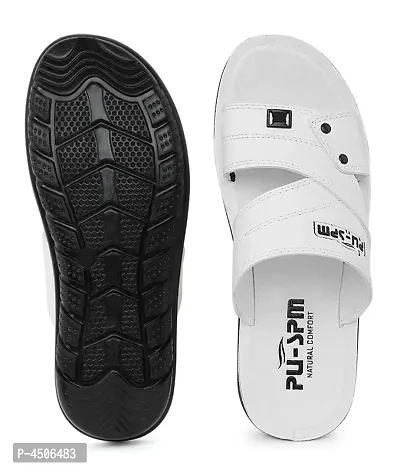 Men's Stylish and Trendy White Solid Synthetic Casual Comfort Sandals-thumb4